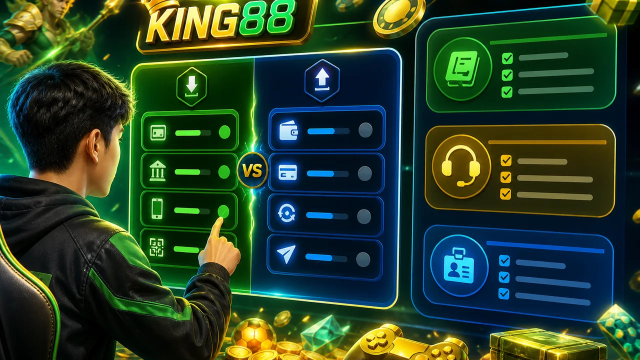 Chọn đúng cách giao dịch: cách chọn phương thức nạp rút king88 theo nhu cầu hỗ trợ